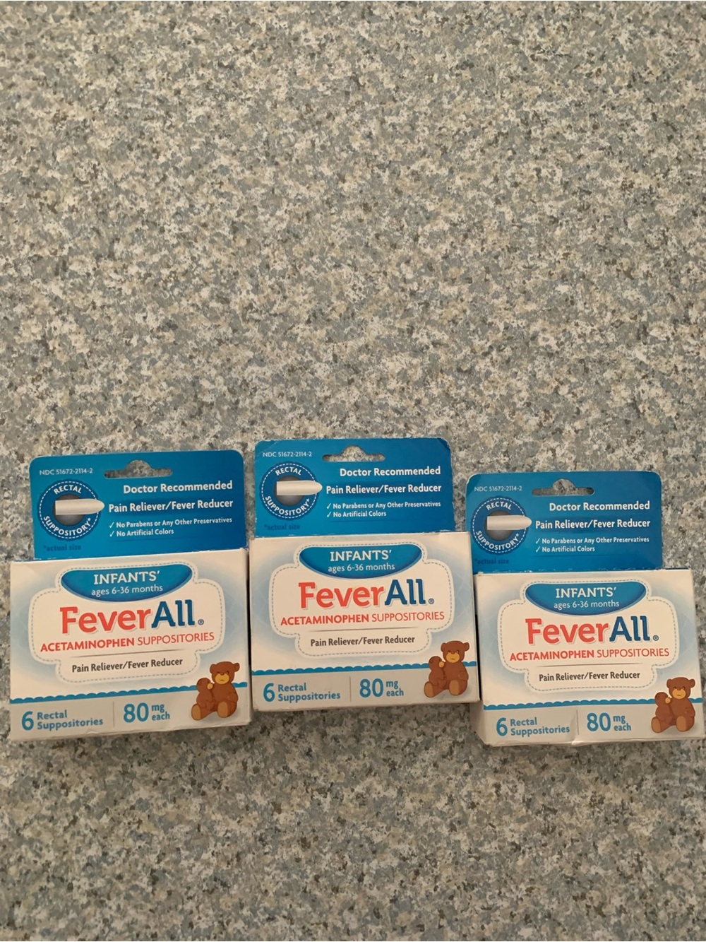 3 Fever All Infants 6-36 months suppositories 18 in all exp 4/27
